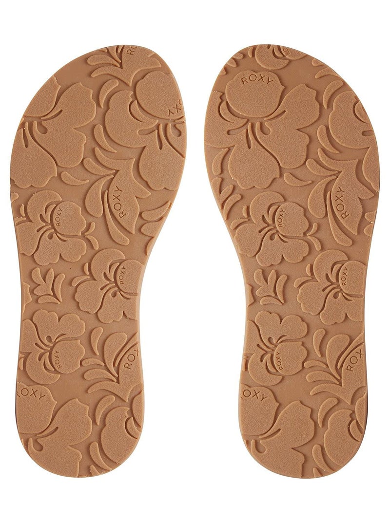 Roxy womens Porto Flip Flop Sandal, Natural, 5 US - Image 3